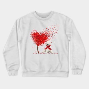 Valentine's Day Heart Tree Love White Labrador Crewneck Sweatshirt